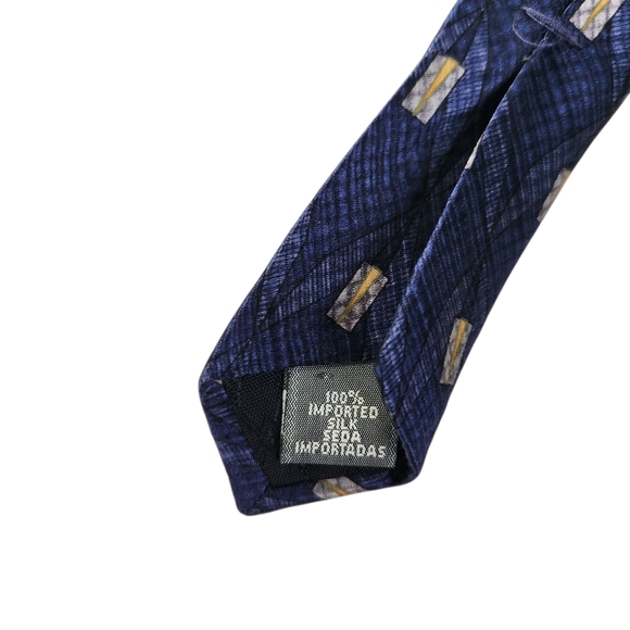 Elegant Blue and Gold Men's Tie - Picture 3 of 5